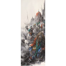 Ali Abbas, Malangs of Lal, 11 x 30 Inch, Watercolor on Paper, Figurative Painting, AC-AAB-243