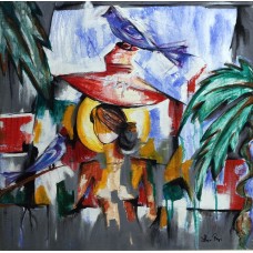 Aliya Faizi, 24 x 24 Inch, Acrylic on Canvas, Abstract Painting-AC-AFZ-009