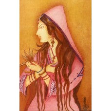 Ambreen Sana, 4 x 16 Inch, Watercolor on Paper, Figurative Painting, AC-ABS-002