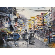 Amir Jamil, 12 x 16 Inch, Acrylic On Canvas, Cityscape Painting, AC-AJM-027
