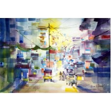 Amir Jamil, 14 x 21 Inch, Watercolor on Paper,  Cityscape Painting, AC-AJM-003