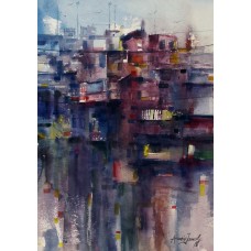 Amir Jamil, 15 x 21 Inch, Watercolor on Paper, Cityscape Painting, AC-AJM-018