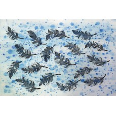 Amna Siddiqui, Times as Feather, 19 x 27 Inch, Watercolor on Canson Sheet, Abstract Painting, AC-ANS-CEAD-003