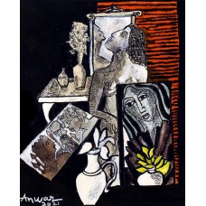 Anwar Maqsood, 13 x 10 Inch, Mixed Media on Paper, Figurative Painting, AC-AWM-010