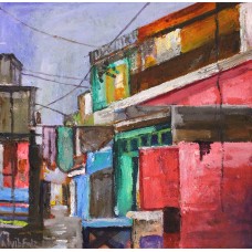 Aqib Faiz, 8 x 8 Inch, Oil on Canvas, Cityscape Painting, AC-AQF-005