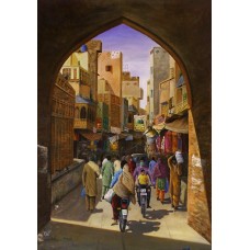 Arbaz Malik, Inside Delhi Gate, 30 x 20 Inch, Oil on Canvas, Cityscape Painting, AC-ARZM-002