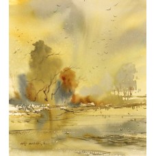 Arif Ansari, 10 x 11 Inch, Water Color on Paper, Landscape Painting, AC-AA-060