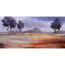 Arif Ansari, 15 x 7.5 inch, Water Color on Paper, Landscape Painting,AC-AA-006