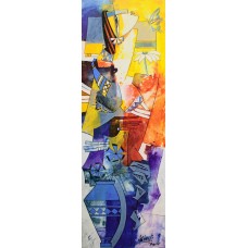 Ashkal, 12 x 36 inch, Acrylic on Canvas, Figurative Painting, AC-ASH-066