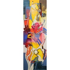 Ashkal, 12 x 36 inch, Acrylic on Canvas, Abstract Painting, AC-ASH-069