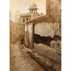 Asif Ghayaz, 30 x 42 Inch, Pen & Ink On Paper, Cityscape Painting, AC-AG-010