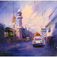 Asrar Farooqi, 30 x 30 Inch, Oil on Canvas,  Cityscape Painting, AC-ARF-002