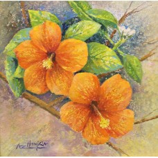 Aurangzib Hanjra, 12 x 12 Inch, Acrylic on Canvas, Floral Painting, AC-AZH-005