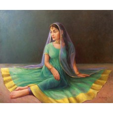 Aurangzib Hanjra, 30 x 36 Inch, Oil on Canvas, Figurative Painting, AC-AZH-009