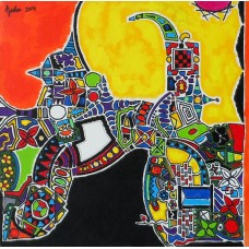Ayesha Ahmed, 16 x 16 Inch, Acrylics on Canvas, Abstract Painting, AC-AYA-003