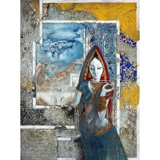 Baber Azeemi, 18 x 24 Inch, Mixed Media on Paper, Figurative Painting, AC-BAZ-001