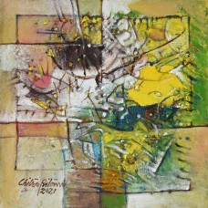 Chitra Pritam, Fluid Fantasies, 10 x 10 inch, Oil in Canvas, Abstract Painting, AC-CP-091