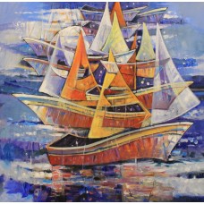 Durab, 24 x 24 Inch, Acrylic on Canvas, Seascape Painting, AC-DUR-011