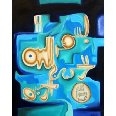 Durab, 24 x 30 Inch, Acrylic on Canvas, Calligraphy Painting, AC-DUR-006