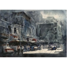 Farrukh Naseem, 22 x 30 Inch,  Watercolor on Paper, Cityscape Painting,AC-FN-062