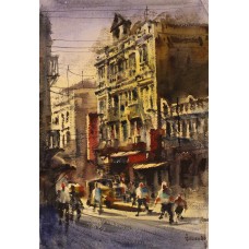 Farrukh Naseem, 15 x 22 Inch, Watercolor On Paper, Cityscape Painting,AC-FN-068