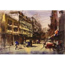 Farrukh Naseem, 15 x 22 Inch, Watercolor On Paper, Cityscape Painting,AC-FN-069