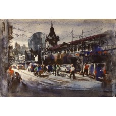 Farrukh Naseem, 15 x 22 Inch, Watercolor On Paper, Cityscape Painting,AC-FN-070