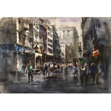 Farrukh Naseem, 15 x 22 Inch, Watercolor On Paper Cityscape Painting,AC-FN-071