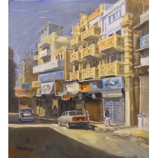Farrukh Naseem, 27 x 24 Inch, Acrylic on Canvas, Cityscape Painting,AC-FN-074