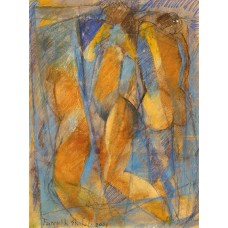 Farrukh Shahab, 19 x 26 Inch, Oil Pastel on Paper, Figurative Painting, AC-FS-047