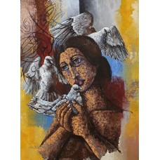 Shaista Momin, Untitled, 18 x 24 Inch, Acrylic on Canvas, Figurative Painting, AC-SHM-039