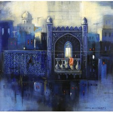G. N. Qazi, 12 x 12 inch, Acrylic on Canvas, Cityscape Painting, AC-GNQ-38
