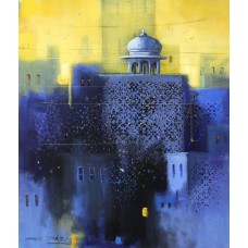 G. N. Qazi, 12 x 14 inch, Acrylic on Canvas, Cityscape Painting, AC-GNQ-45