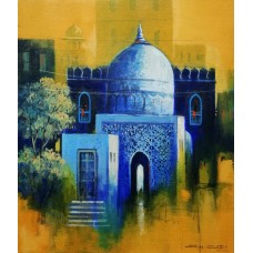 G. N. Qazi, 12 x 14 inch, Acrylic on Canvas, Cityscape Painting, AC-GNQ-46