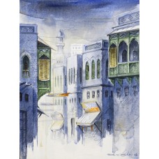 G. N. Qazi, 12 x 16 Inch, Acrylic on Canvas, Cityscape Painting, AC-GNQ-021