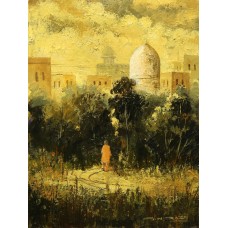 G. N. Qazi, 12 x 16 Inch, Oil on Canvas, Cityscape Painting, AC-GNQ-007