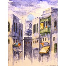 G. N. Qazi, 12 x 16 inch, Acrylic on Canvas, Cityscape Painting, AC-GNQ-49