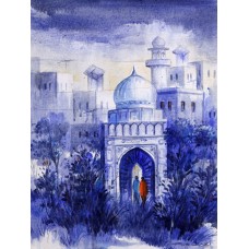 G. N. Qazi, 12 x 16 inch, Acrylic on Canvas, Cityscape Painting, AC-GNQ-39