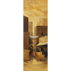 G. N. Qazi, 12 x 36 inch, Acrylic on Canvas, Cityscape Painting, AC-GNQ-40