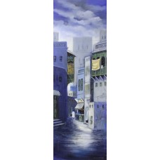 G. N. Qazi, 12 x 36 inch, Acrylic on Canvas, Cityscape Painting, AC-GNQ-43