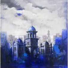 G. N. Qazi, 14 x 14 inch, Acrylic on Canvas, Cityscape Painting, AC-GNQ-48