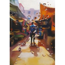 Hafsa Shaikh, Market, 24 x 36 inch, Oil on Canvas, Cityscape Painting, AC-HFS-CEAD-007