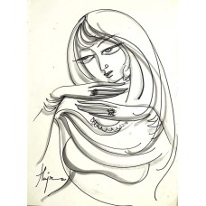 Hajra Mansoor, 14 X 19 Inch, Mix Media on Paper, Figurative Painting, AC-HM-013