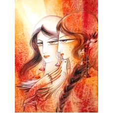 Hajra Mansoor, 20 X 27 Inch, Watercolor on Paper, Figurative Painting, AC-HM-035