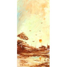 Hamid Alvi, 06 x 12 inch, Oil on Canvas, Landscape Painting, AC-HA-032