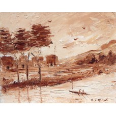 Hamid Alvi, 08 x 10 inch, Oil on Canvas, Landscape Painting, AC-HA-018