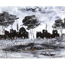 Hamid Alvi, 08 x 10 inch, Oil on Canvas, Landscape Painting, AC-HA-027