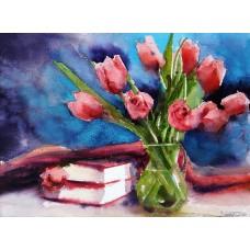 Hamir Soomro, 8 x 11 Inch, Watercolor On Paper, Floral Painting, AC-HSO-004