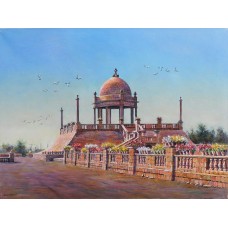 Hanif Shahzad, Jehangir kothari parade, 21 x 28 Inch, Oil on Canvas, AC-HNS-007