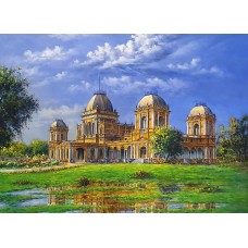 Hanif Shahzad, Noor Mahal Bahawalpur, 35 x 46 Inch, Oil on Canvas, Cityscape Painting, AC-HNS-047